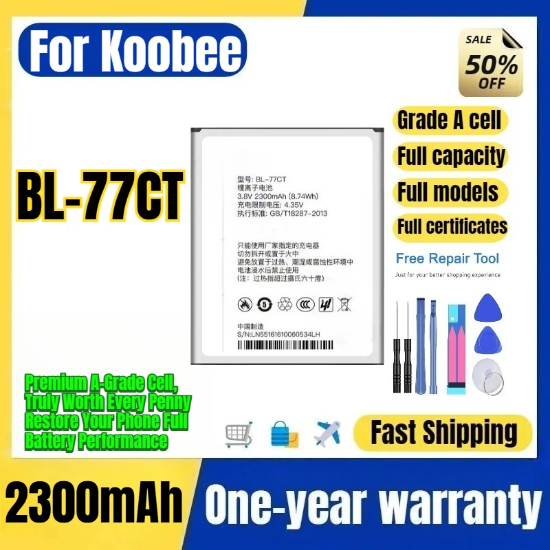 BL-77CT for Koobee Mobile Phone Battery 0 Cycle High Quality High Capacity Battery Replacement Bateria Grade A Cell with Tools