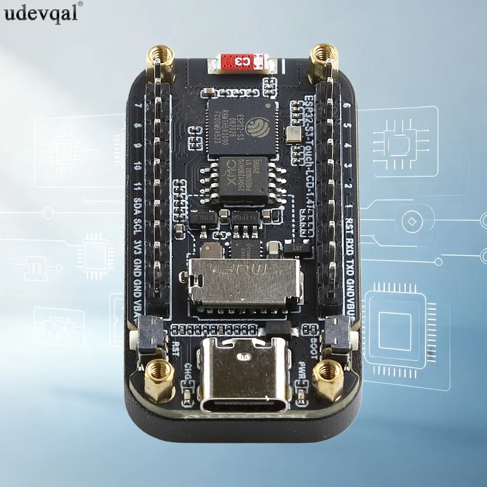 1.47 Inch ESP32 S3 Development Board with LCD Touch Screen 172×320 Micro SD 16MB Flash Bluetooth LX7 Onboard Antenna Dual-Core