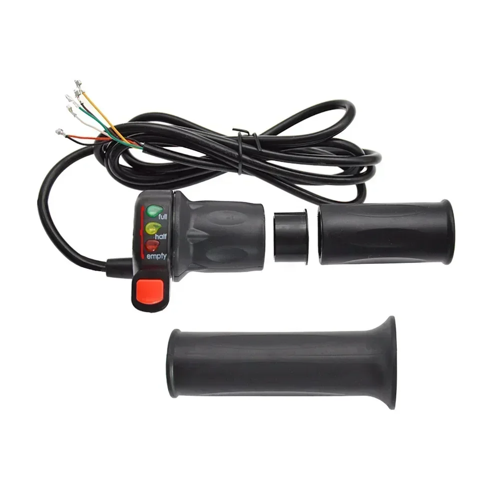 

36V/48V Ebike Twist-Throttle Handle Right Electric Bike Handlebar Throttle Grip With Battery Indicator Power Switch Accessories