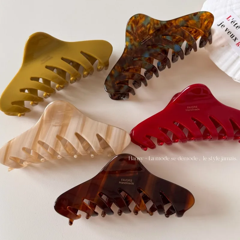 French Acetic Acid Large Hair Claws Classic Bone Clip Shark Clip Popular Women Simple Back Head Hair Accessories