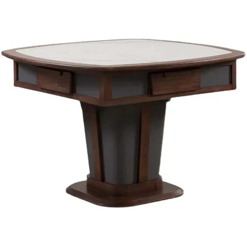 Automatic dining table dual-purpose light luxury household square round table simple electric mahjong dining table integrated