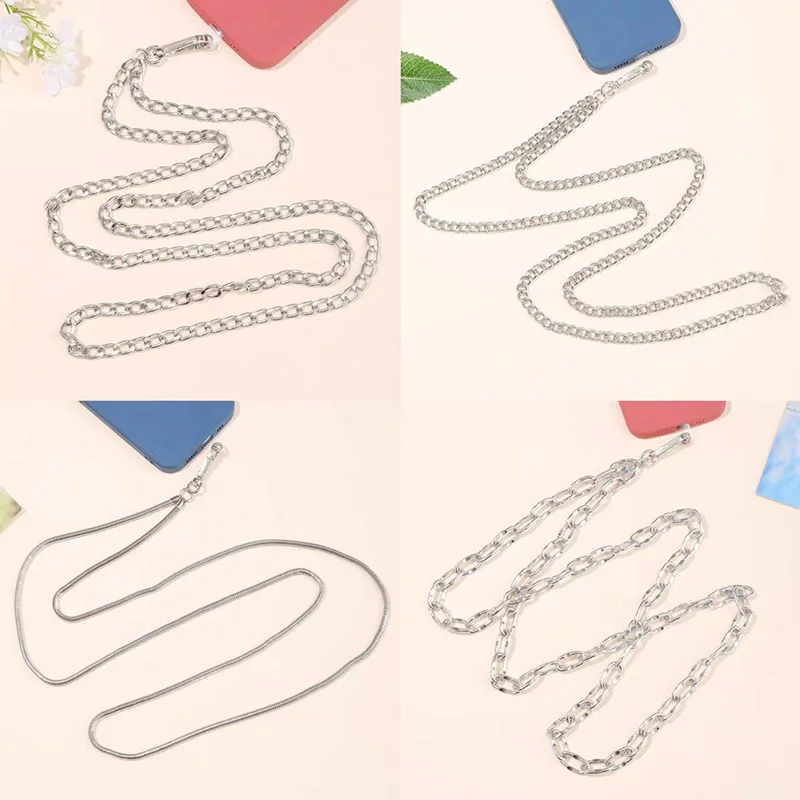 Bolso creativo para coche, bandolera, cadena para teléfono, colgante para el cuello, joyería nueva para mujer, funda de teléfono antideslizante de Metal a la moda, Clip de cadena de serpiente