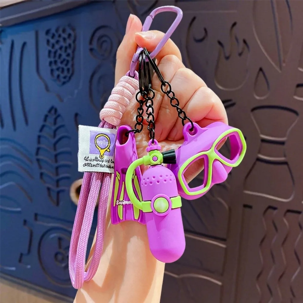 Funny Diving Series Keychain Creative Fashion Diving Mask Bag Pendant Backpack Decor Hanging Oxygen Cylinder Keyring Gift