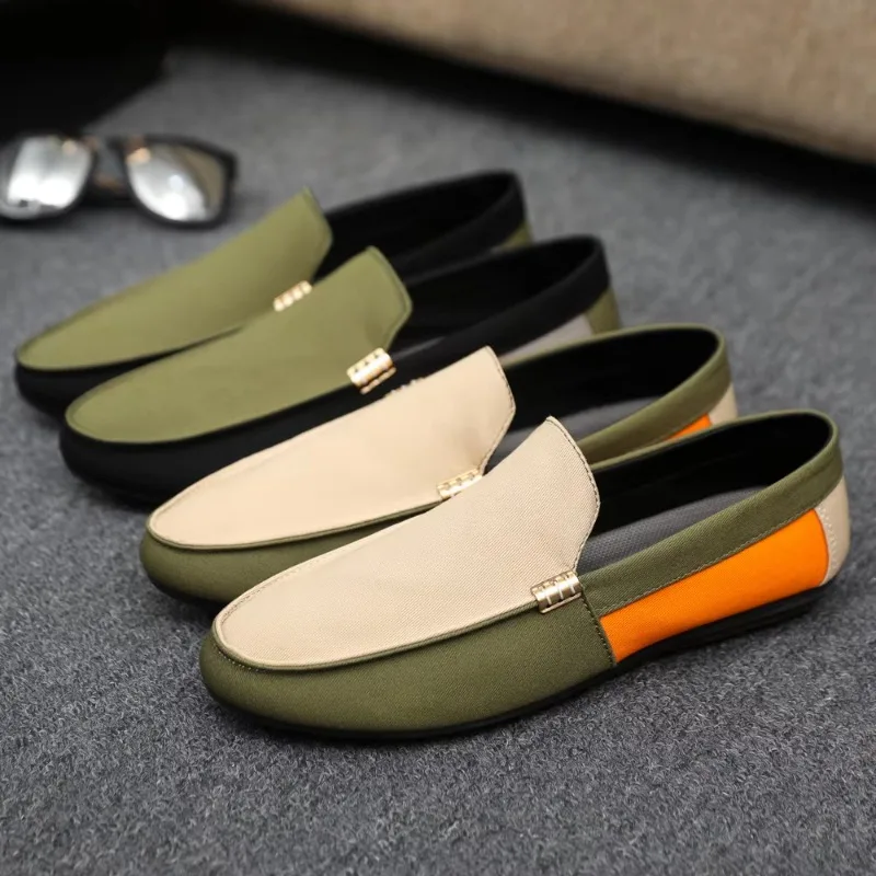 Fashionable Men's Shoes Large Colour Block Patchwork Loafers Versatile Stylish  Student Shoes 2026 Spring/Autumn New Arrivals
