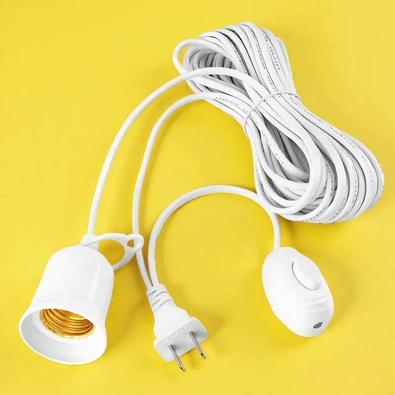 1Pc 10m Power Cord Cables E27 Lamp Base Holder With Switch Wire For Pendant Led Bulbs Fixture Hanglamp Suspension Socket