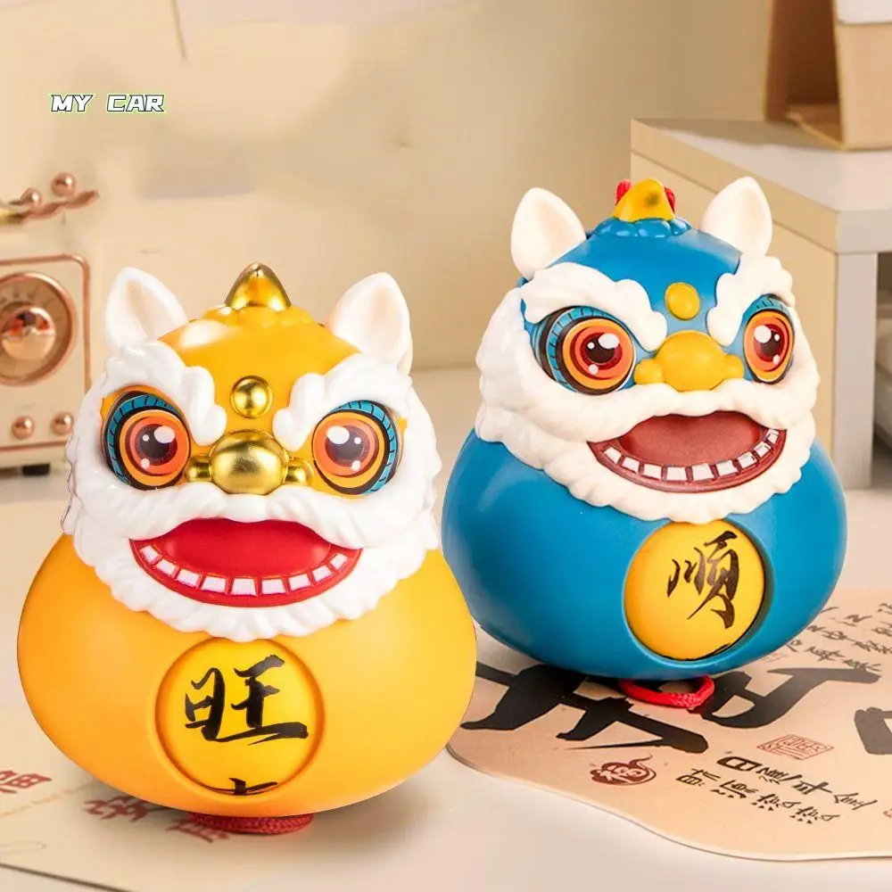 

With Keychain Lion Dance Bell Decoration Plastics Chinese Style Text Change Face Keychain With Tassel/Bell DIY Crafts