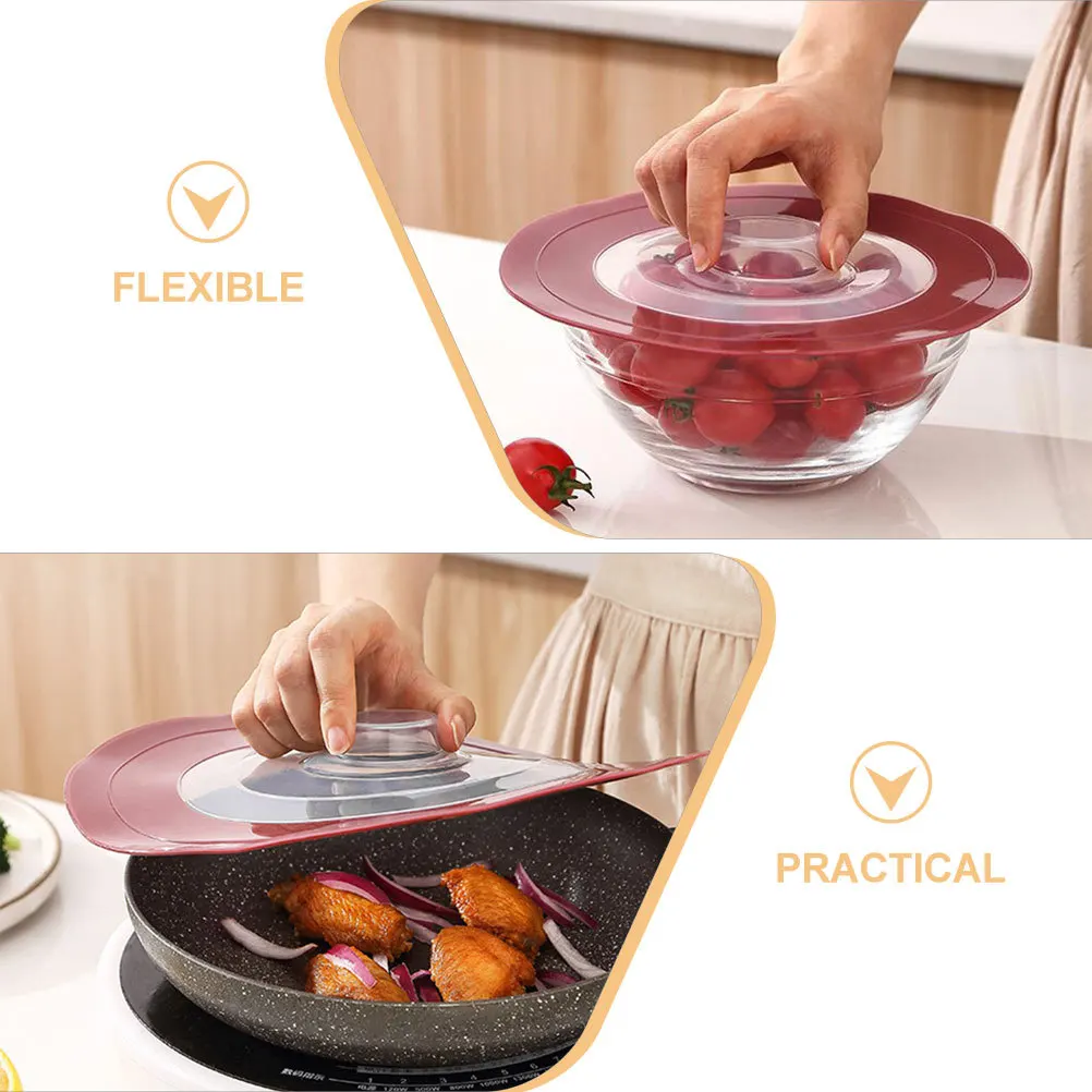 

3Pcs Silicone Food Cover Reusable Flexible Lid for Bowls Pots Food Storage Microwave Use Multipurpose Silicone Covers