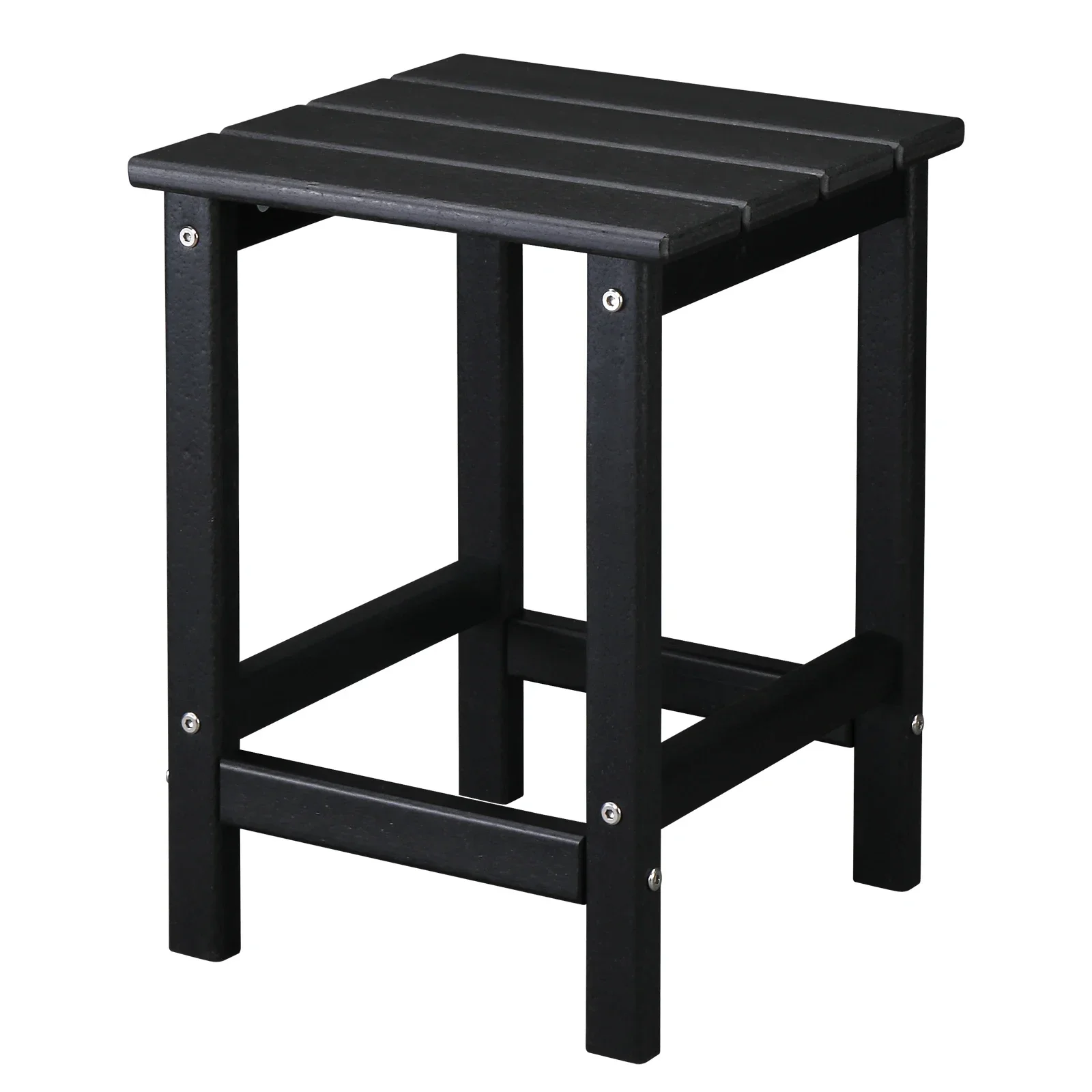 Single Layer Square HDPE Side Table Black 36x36x47 Cm Home Furniture Living Room Coffee Tables