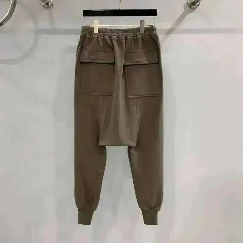 HKSH Spring Autumn New Men Tide Classic Thicken Cotton Fleece Harem Pants Sports Casual Dark Dark Chic Ins Vibe RO Style HK1394