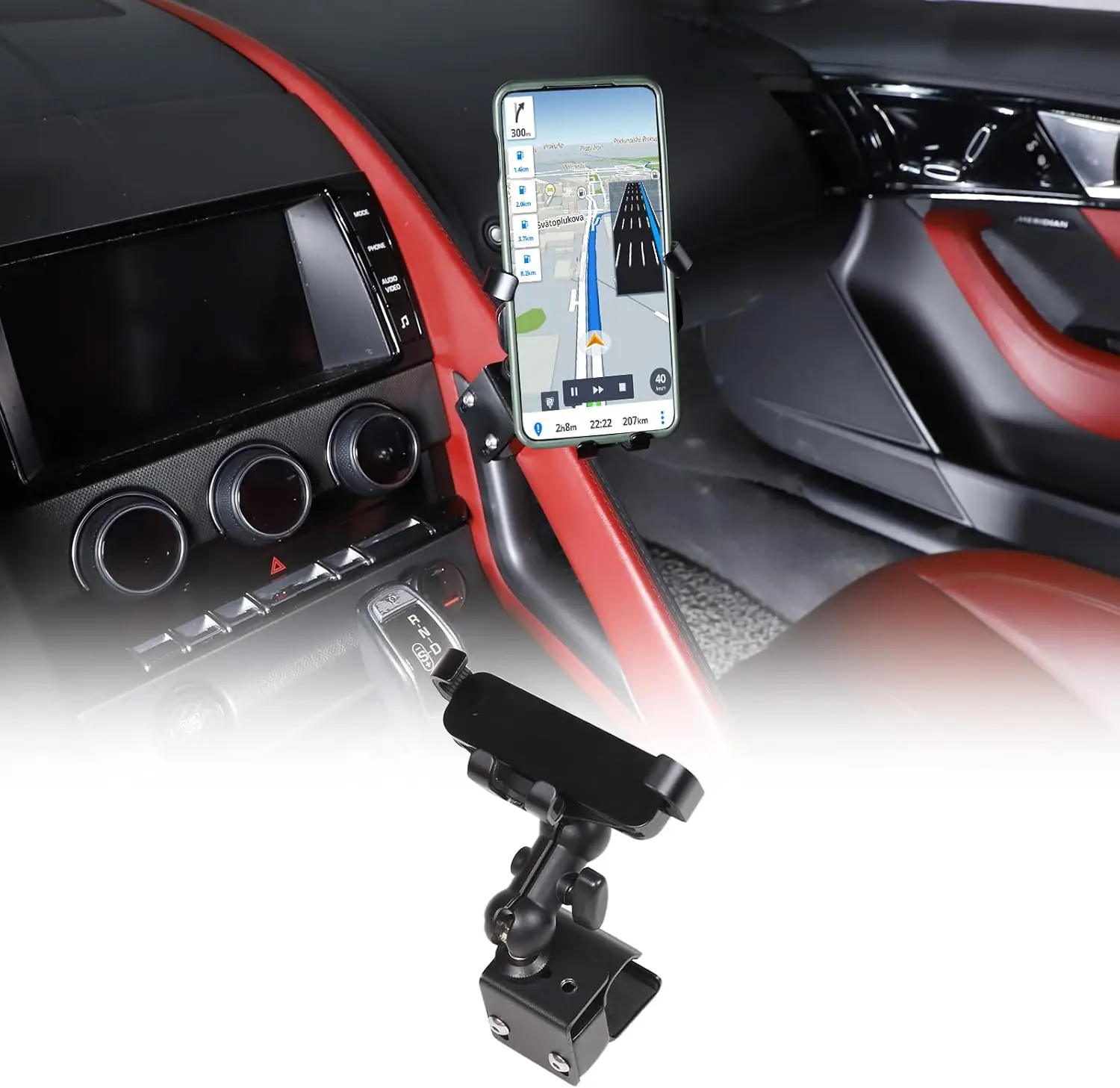

1 PCS Car Center Console Handle Cell Phone Bracket For Jaguar F-TYPE 2013-2024 Car Cell Mobile Holder Phone Stand Accessories