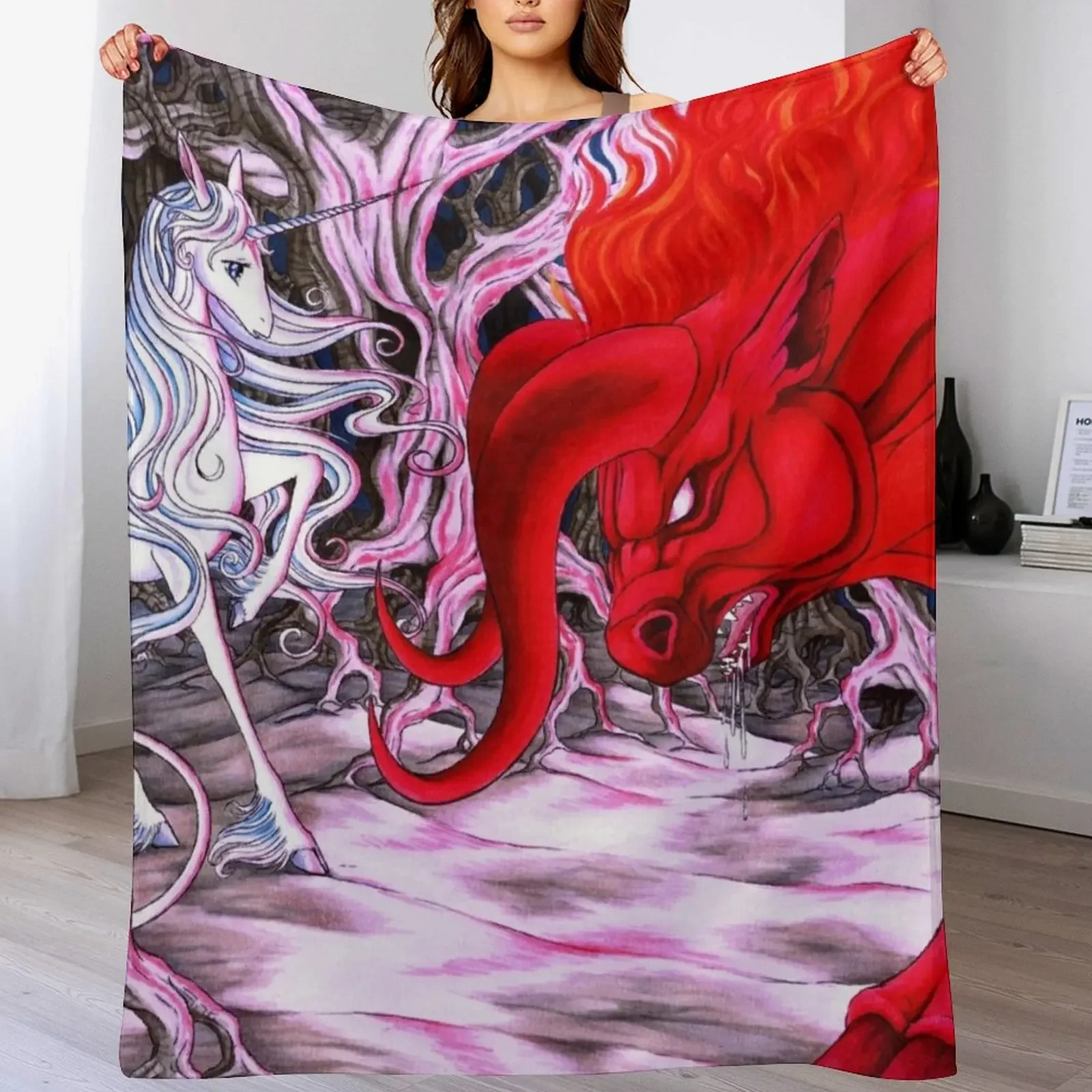 

Last Unicorn Throw Blanket Fuzzy Plush Throw Blanket for Sofa Chair