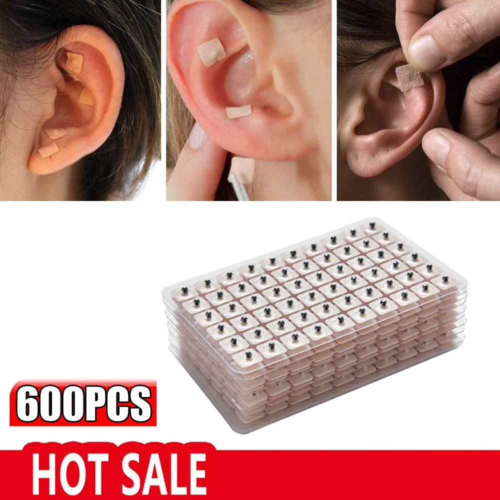 

600 Pcs/lot Relaxation Ears Stickers Acupuncture Needle Ear Vaccaria Seeds Ear Massage Auricular-paster Press Seeds