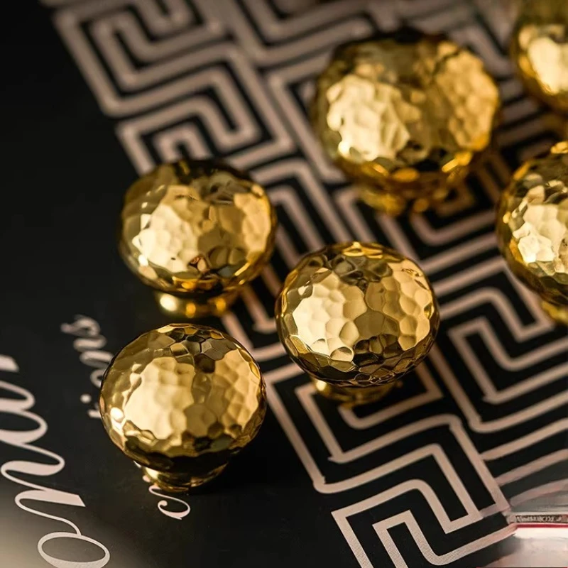 Creativity Mushroom Brass Cabinet Pulls Nordic Modern Drawer Pulls Elegant Gold Round Handles Wardrobe Hardware Accessories