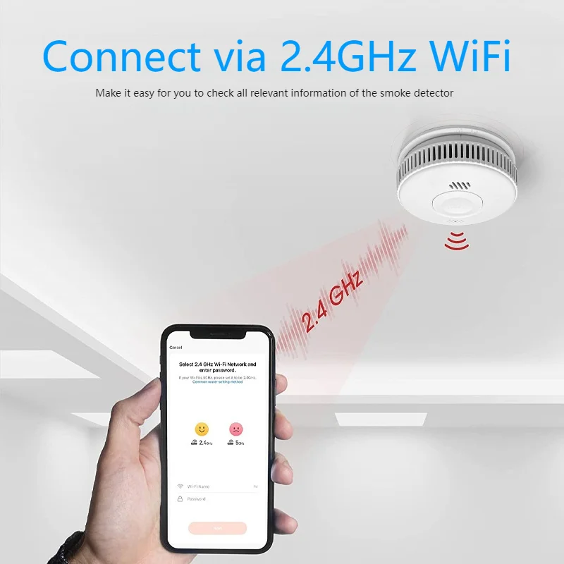 WIFI Smart Home Fire Fire Smoke Detector Wireless Smoke Alarm Detector