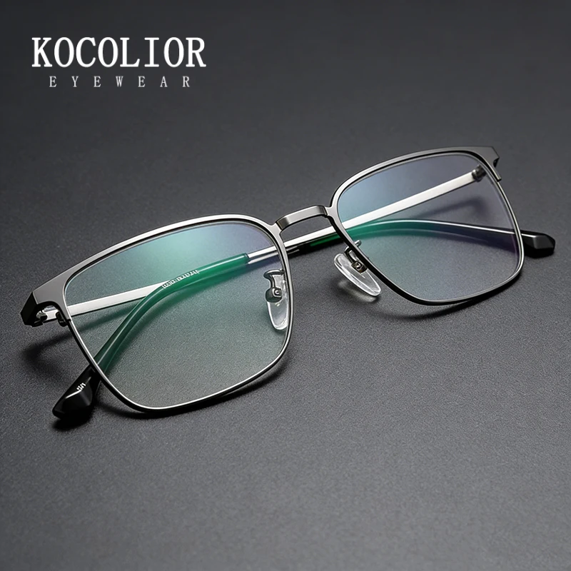 

KOCOLIOR Stainless Steel Alloy Glasses Frame Retro Business Eyewear Myopia Hyperopia Customized Optical Prescription Glasses Man