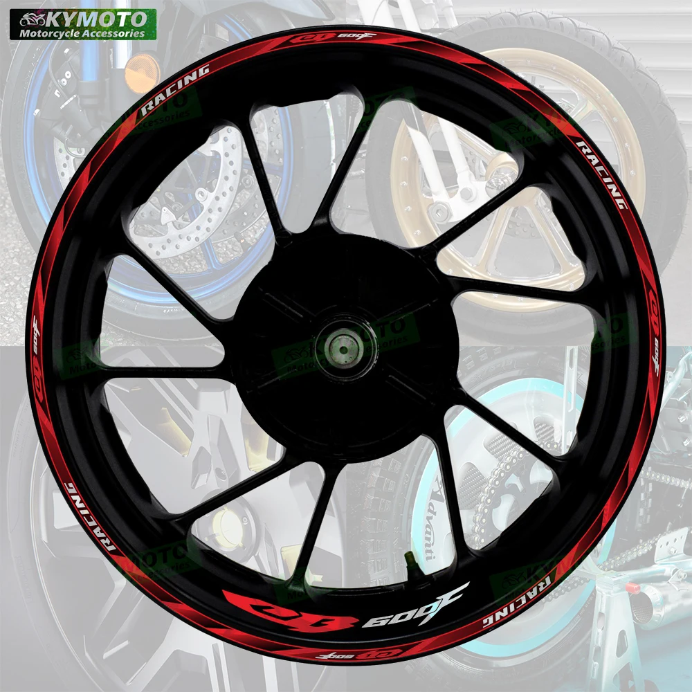 

For Honda CBR600F CBR 600F reflective motorcycle accessories 17 inch front and rear wheel stickers racing fairing wheel decals