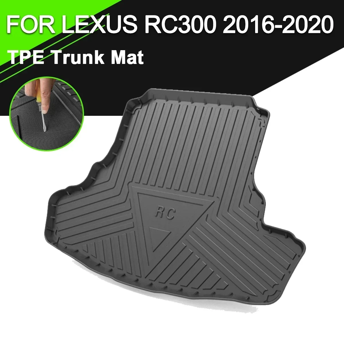 

Car Rear Trunk Cover Mat For LEXUS RC300 2016-2020 TPE Waterproof Non-Slip Rubber Cargo Liner Accessories