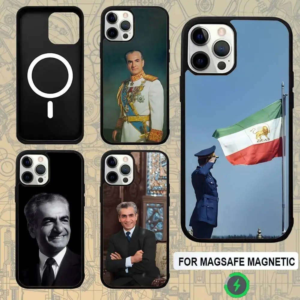 

M-Mohammad Reza Pahlavi Iran For Magsafe Wireless Charger Case For iPhone 15,16,17,13,14,11,12,Pro,Max,Plus,Air,Mini Protection