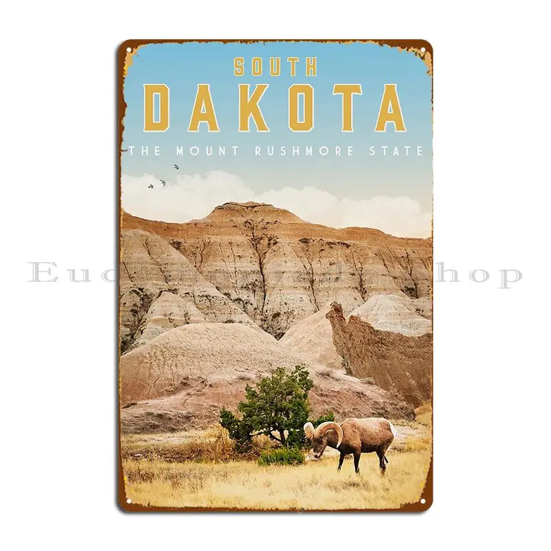 South Dakota Vintage Travel Poster Metal Plaque Poster Cinema Custom Classic Bar Cave Party Tin Sign Poster