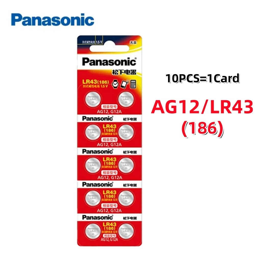 2-30PCS Panasonic 1.5V AG12 LR43 SR43 186 386 LR1142 AG12 Button Batteries SR43W SR1142 Cell Coin Watch Toys Remote Battery