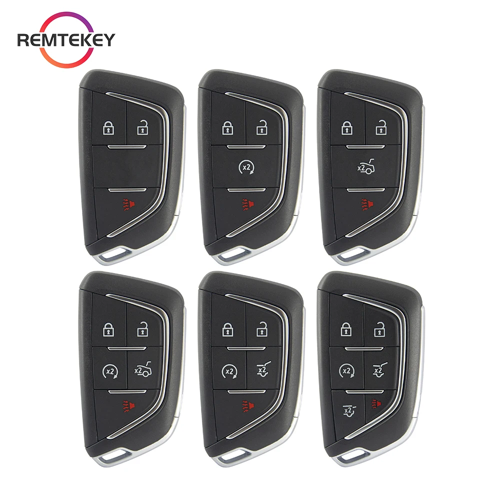 

Remtekey Replacement Smart Car Key Shell Case No Chip 3/4/5/6 Button for Cadillac CT4 CT5 with Uncut Insert Key Blade