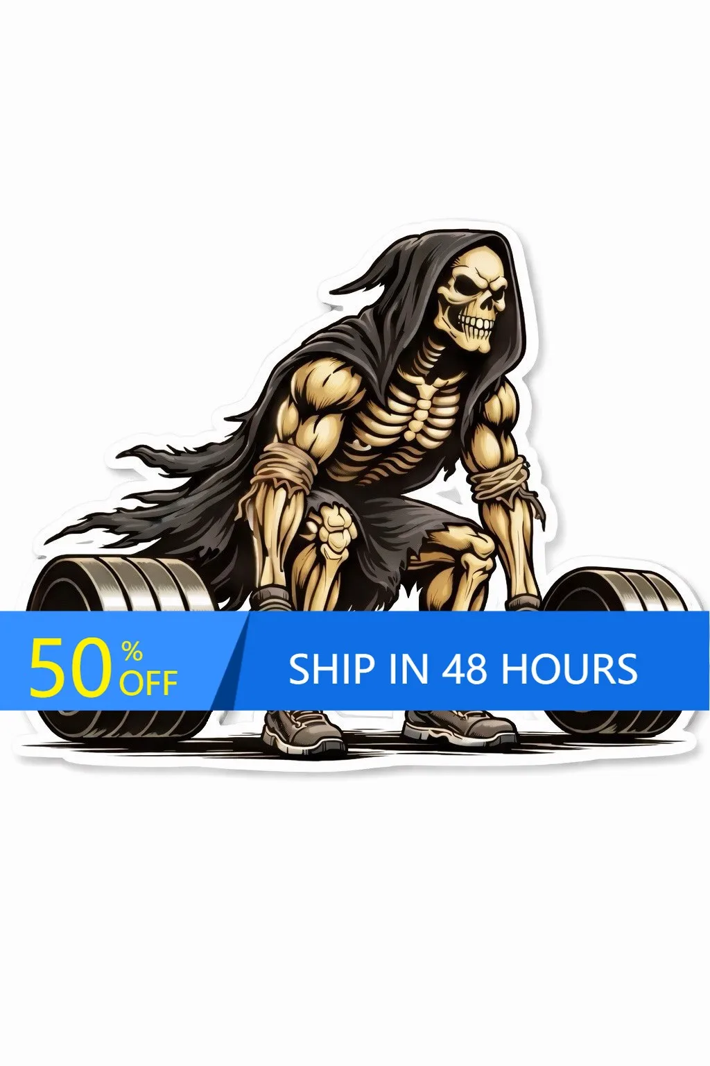 Gym Skull Grim Reaper Vintage Laptop Window Truck Boat Decoration Aesthetic Unique