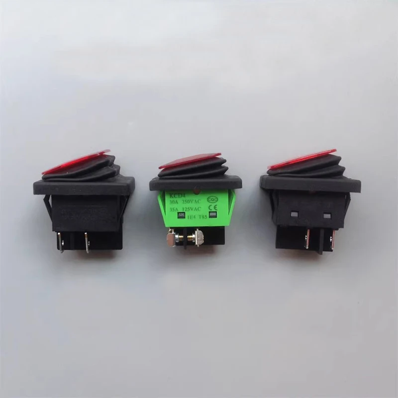 2PCS DC 12-24V/9-36V 30A 50A High Current Power On-off Waterproof Switch with Red Light Silver Contact for RC Bait Tug Boat