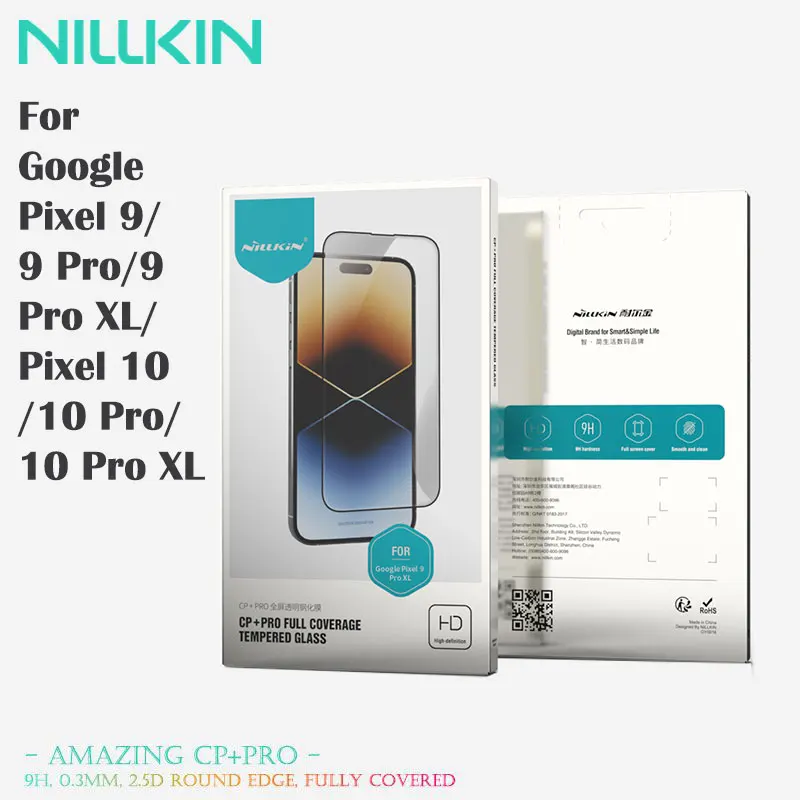 

Nillkin Full Coverage Tempered Glass Screen Protector for Google Pixel 9 Pro/9 Pro XL/Pixel 10 Pro XL HD Scratch Resistant Film