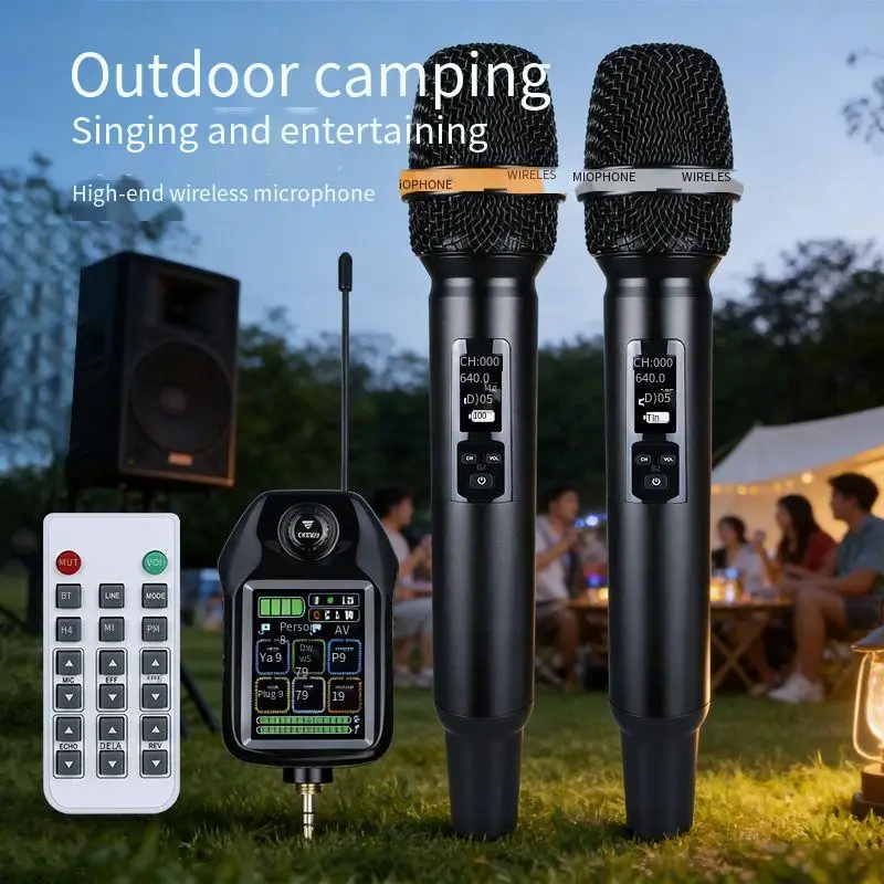 High-end Wireless Microphone Bluetooth Microphone for Singing, Universal, One-to-Two, U-band