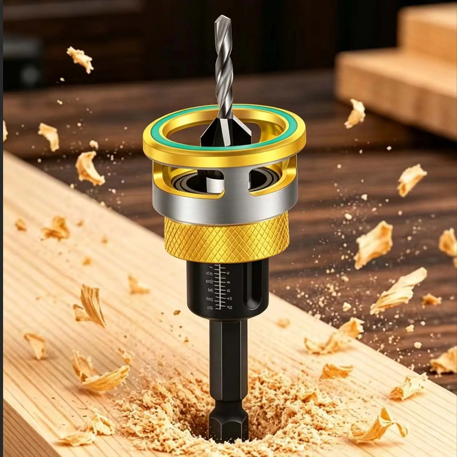 Four Flute Countersink Drill Bit Adjustable With Depth Stop For Wood Plastic Drilling Tasks Countersink Drill Bit