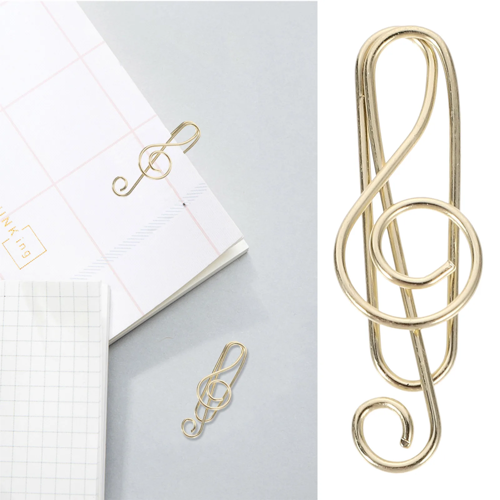 50pcs Music Note Shaped Paper Clips Bookmark Holder Document Clips File Clamp School Office Stationery Supplies