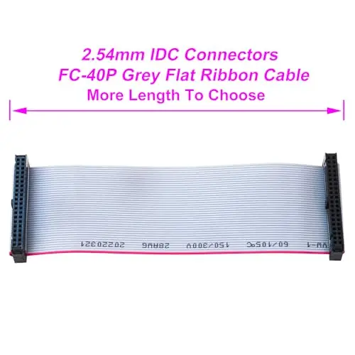 2.54mm IDC Flat Ribbon Cable , FC 40-Pin Female to Female IDE Extension Cable 30cm 1PCS (FF40-30cm-1Pcs)