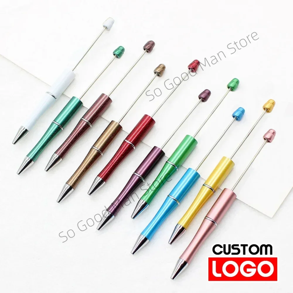 

5/10Pcs Ballpoint Pen Bead DIY Custom Logo Name Pen Plastic Beadable Bead Pen School Office Writing Supplies Wedding Gift