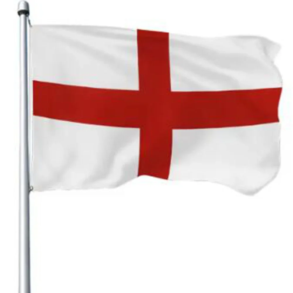90x150cm 3x5 Ft England Flag Polyester St George Cross Flag Vivid Color English National Flags High Quality Party Bar Decoration