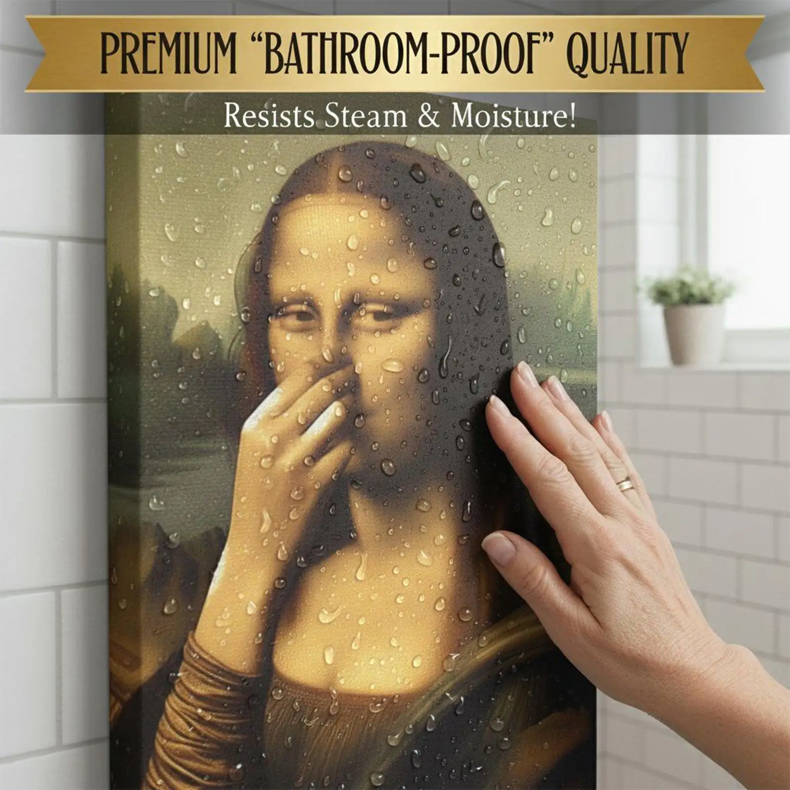 Funny Pinching Nose Bathroom Sign - Humorous Wall Art Poster for Toilet, Bathroom, Living Room, Apartment, Dorm, Home Decor