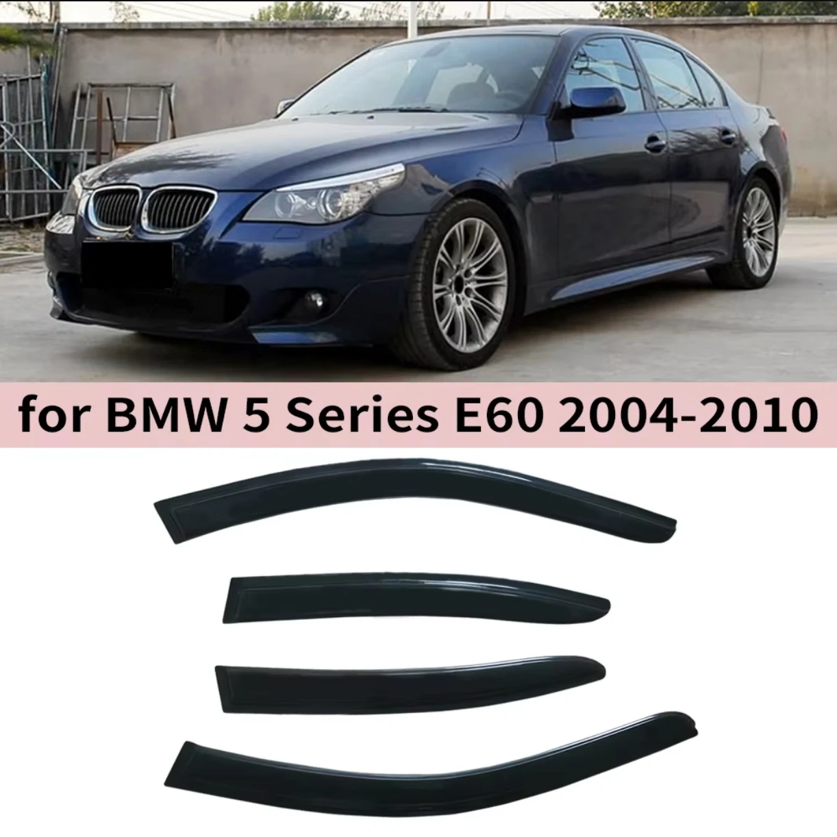

For BMW 5 Series E60 2004 2005 2006 2007 2008 2009 2010 Wind Deflectors Rain Guards Door Visor Shades Ventvisor Window Visor