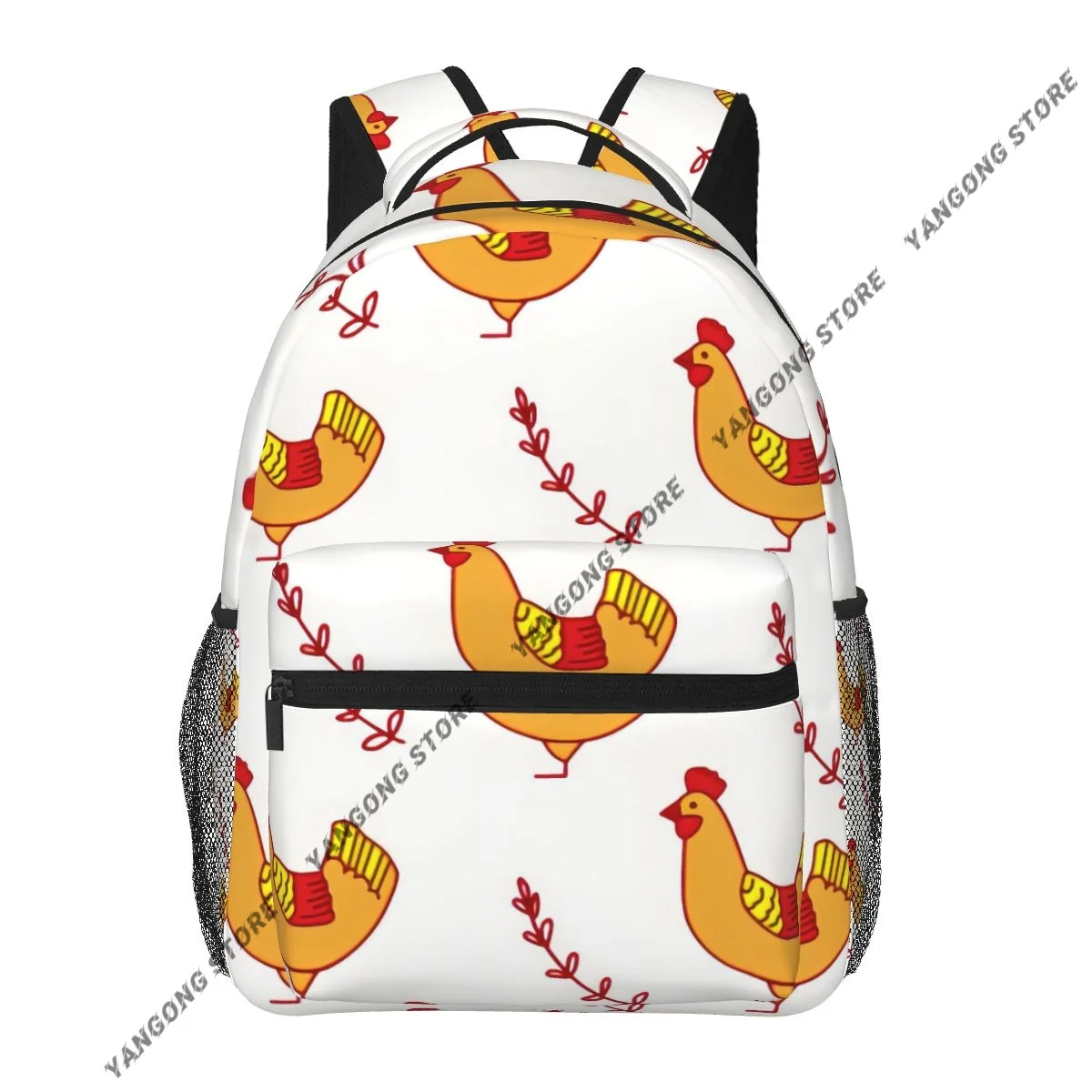 2024 Unisex Chicken And Twig Background Female Travel Daypack Laptop Backpack Book Schoolbags Feminina School Casual Women Bag