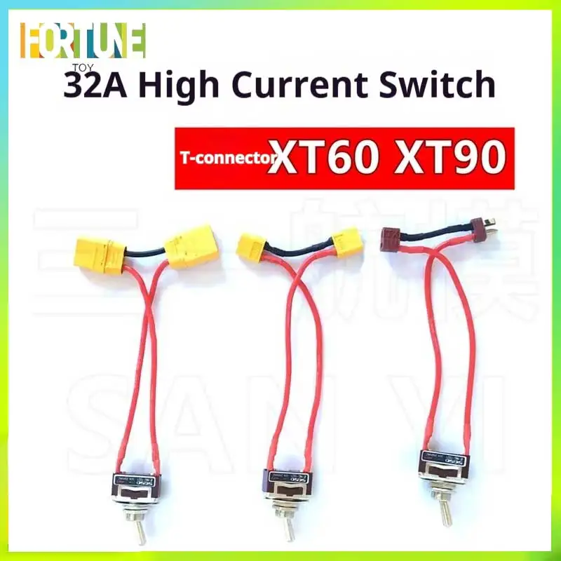 

32a High Current Toggle Switch With T Plug Xt60 Xt90 Connectors 14# Silicone Wire For Rc Plane Boat Car Lithium Battery Models