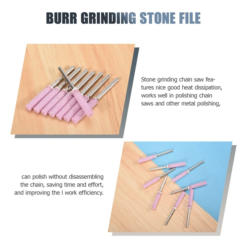 24 Pack Chainsaw Sharpener Grinding Stones Polishing Grinding Tool For Chainsaw Sharpener 3X4.8Mm