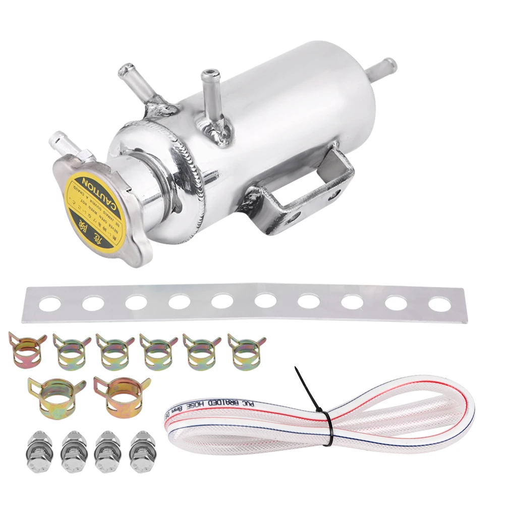 350ml Aluminum Car SUV Overflow Catch Tank Cooler Coolant Reservoir Kit Universal