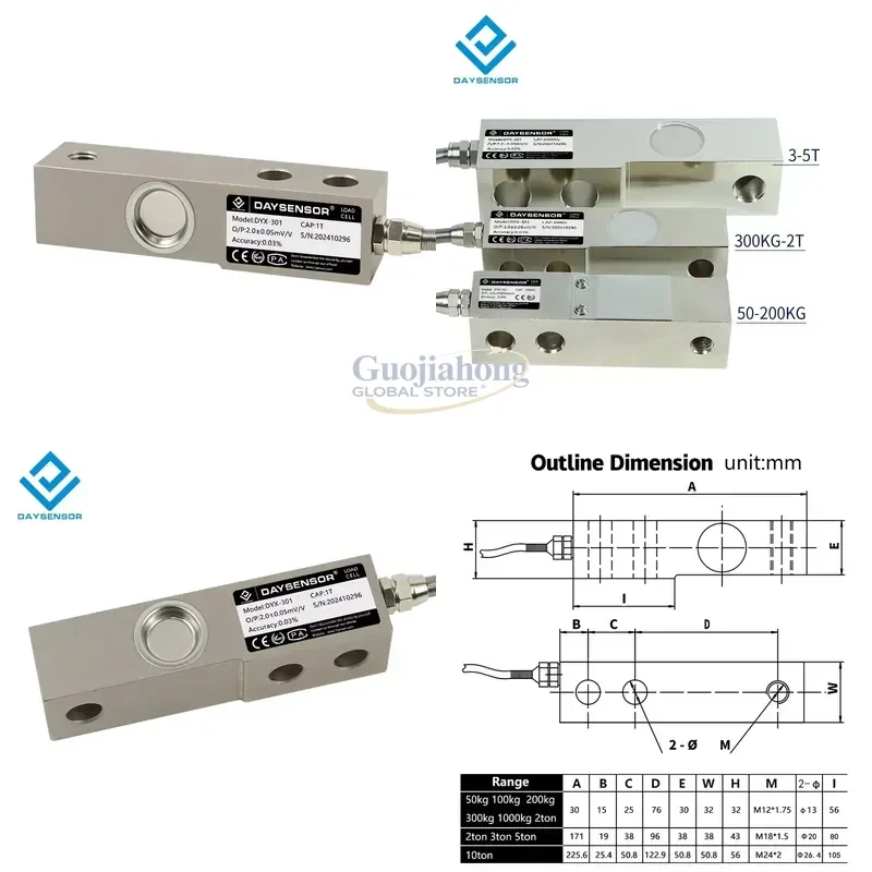 

2026 HOT Weighing Scale 500KG 1T 2T Manufacturer Alloy Steel Structure Shear Beam Load Cell