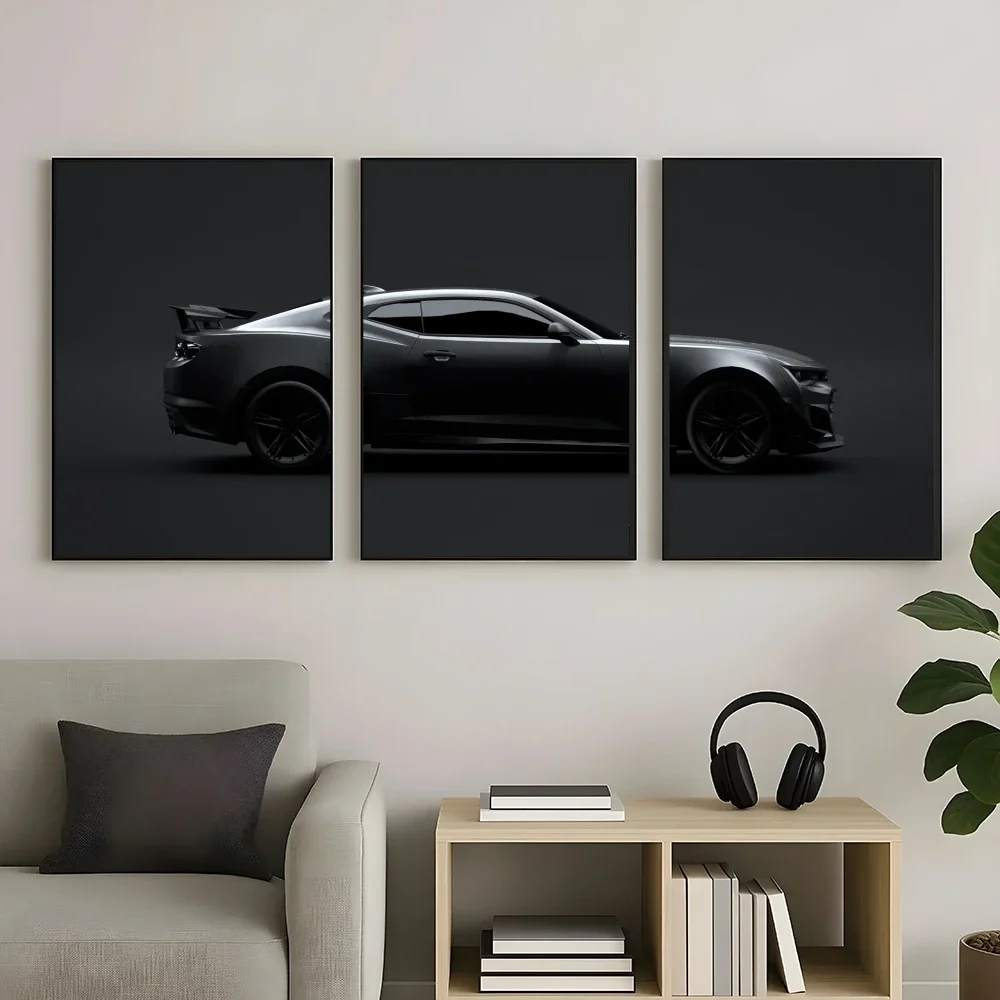 Classic Sports Car Design Camaro ZL1 HD Linen Canvas Poster Wall Art Prints for Living Room Bedroom Office Home Decoration Gift
