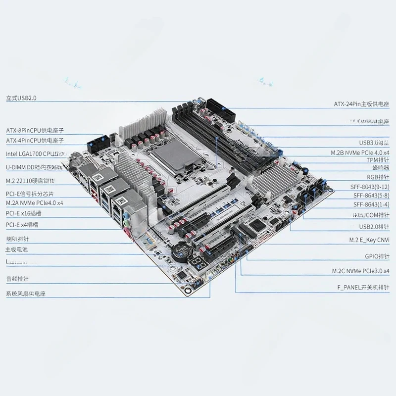 12 Bay 10Gbe With DDR5 Supports M.2 Nvme For W680 Chipset Enterprise Storage Server Motherboard