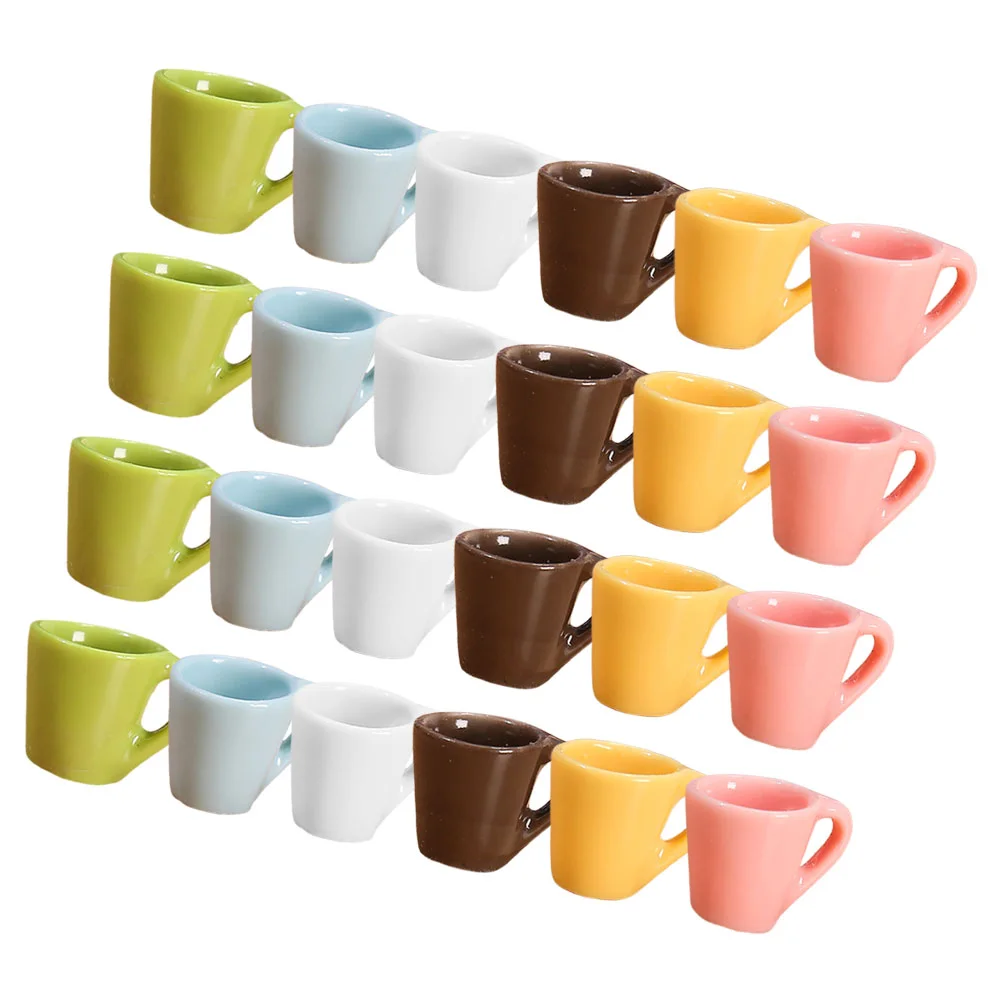 24 Pcs Miniature Cup Kitchen Accessories Dollhouse Mugs Resin Miniatures Coffee