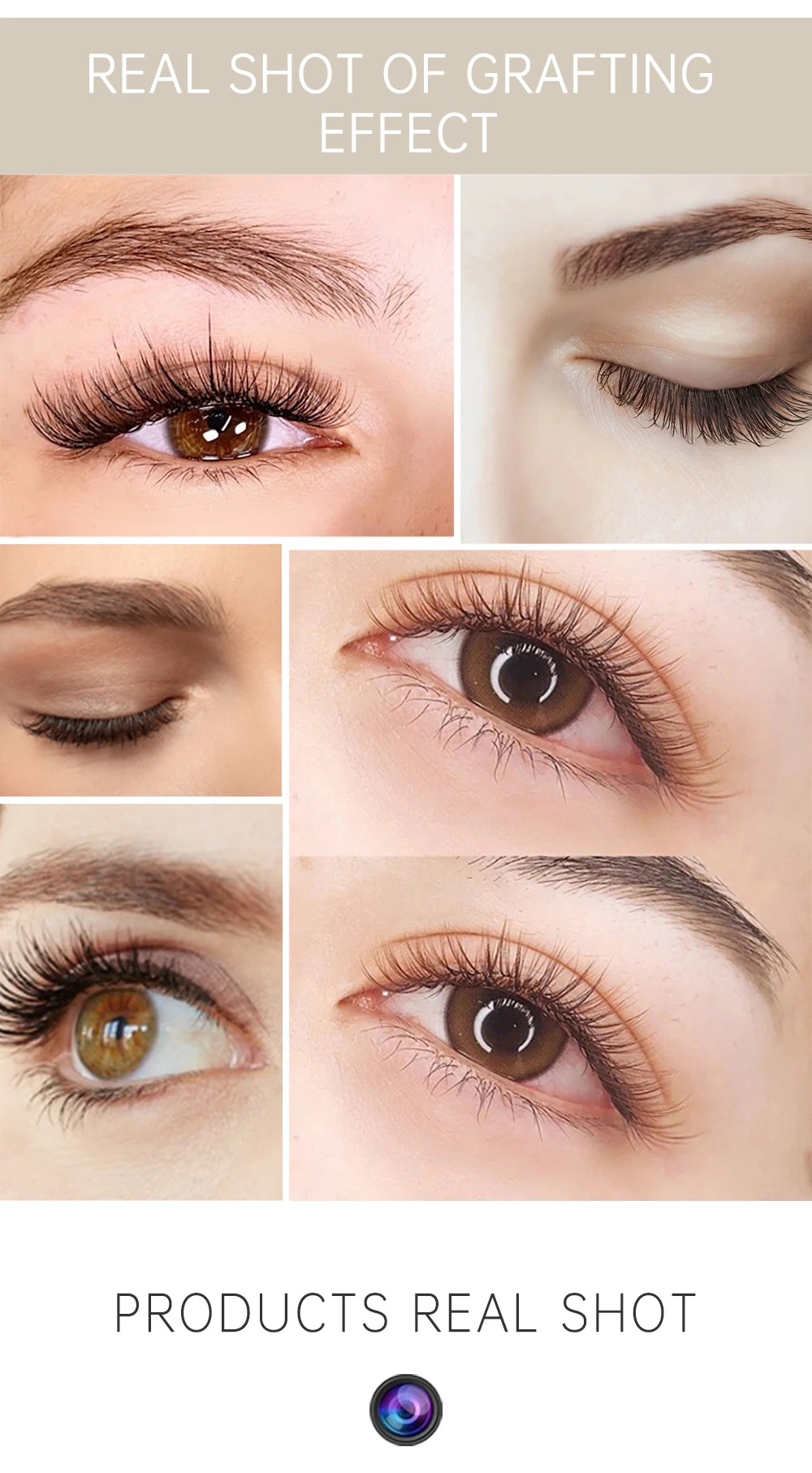 Yelix Brown Easy Fanning Volume Wimpernverlängerungen aus Kunstnerz, weiche Seide, dunkelbraun, B C CC D Curl, 0,05 mm, 8-15 mm, gemischte Längen, natürlich – Detail 1