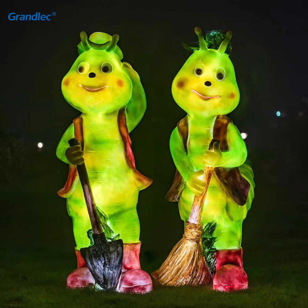Waterproof Landscape Resin Statue Animal Led Outdoor Solar Garden Motif Lights Ornaments