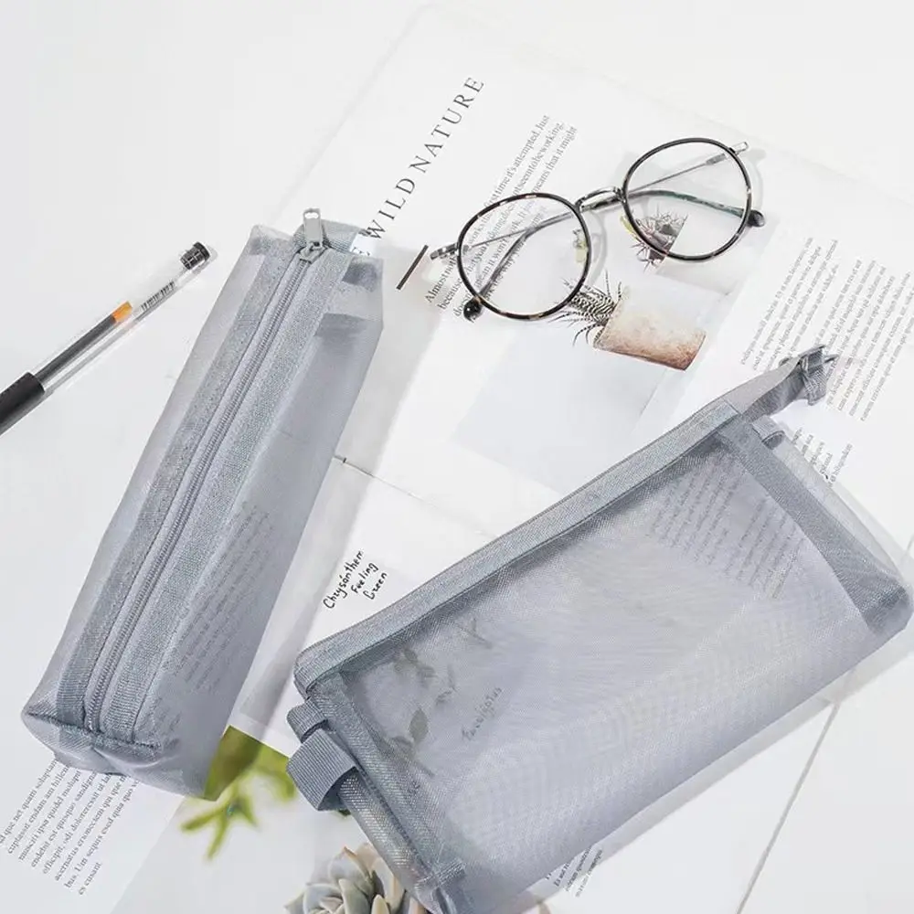 透明メッシュ化粧バッグ多機能ポータブルレディーストイレタリー収納バッググレー/ブラック/ホワイト口紅オーガナイザーバッグ