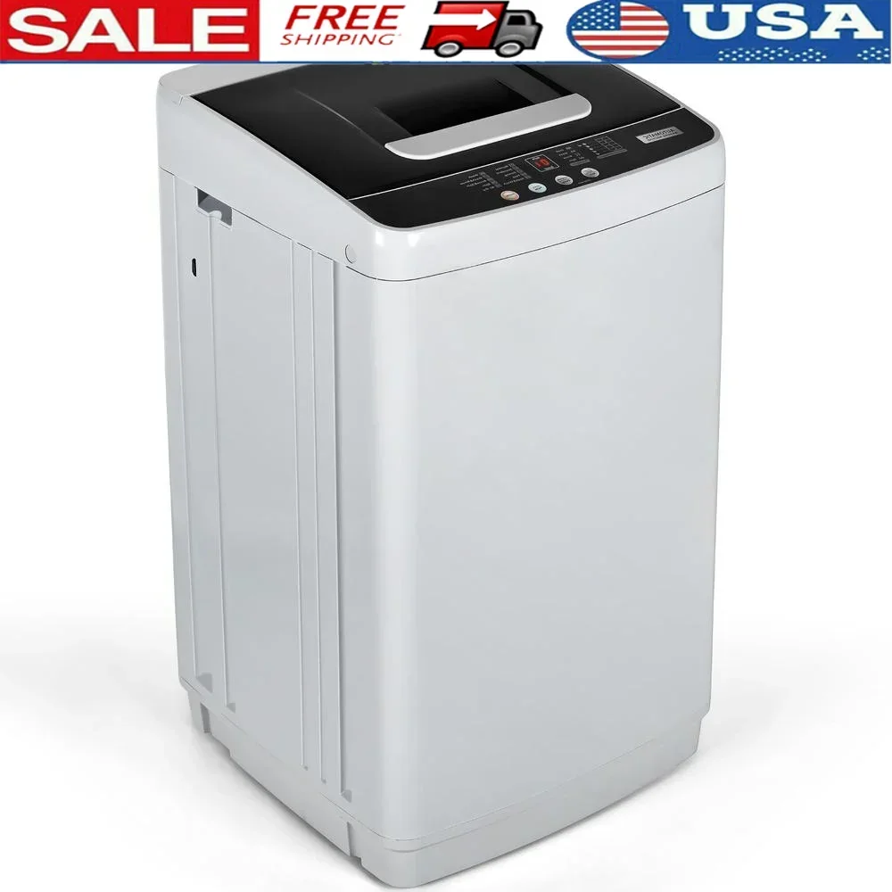 

Портативная стиральная машина 1,03 куб. фута, 10 программ стирки, 5 уровней воды, сливной насос, блокировка от детей, компактная стиральная машина для квартир