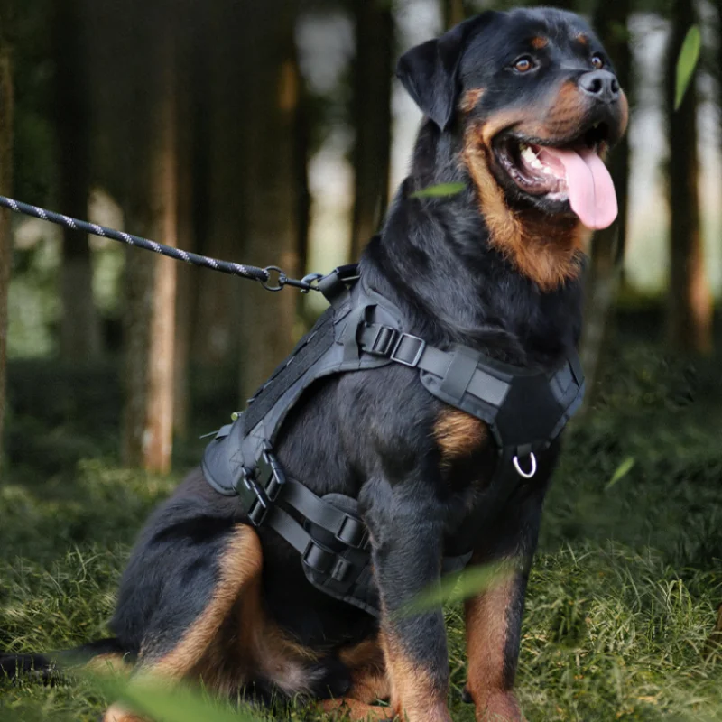 Large Dog Tactical Chest Strap Retractable Big Dogs Harness Collar for Dogs Tactical Pitbull Clothes Chest for Dog Accessories