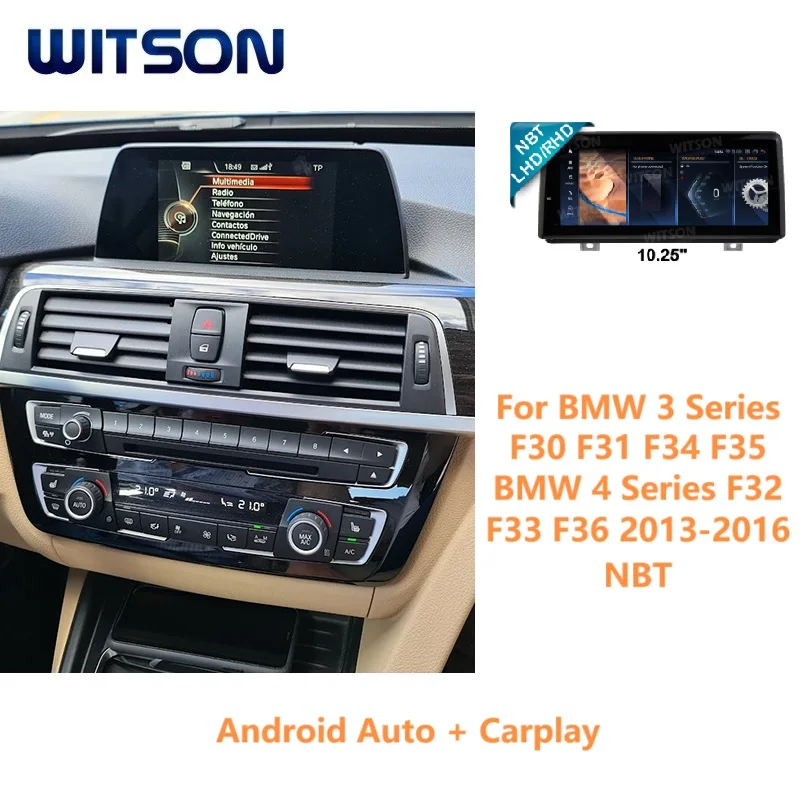 WITSON Android 13 AUTO Stereo for BMW 3 Series F30 F31 F34 F35 4 Series F32 F33 F36 2013- Carplay GPS Car Radio Audio Multimedia